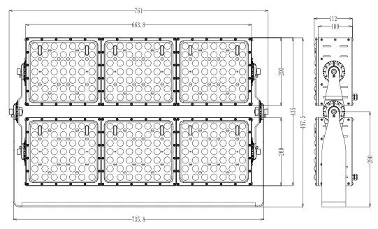 High Precision Multi Angle Adjustment High-Power Long Range LED Stadium Light Floodlight