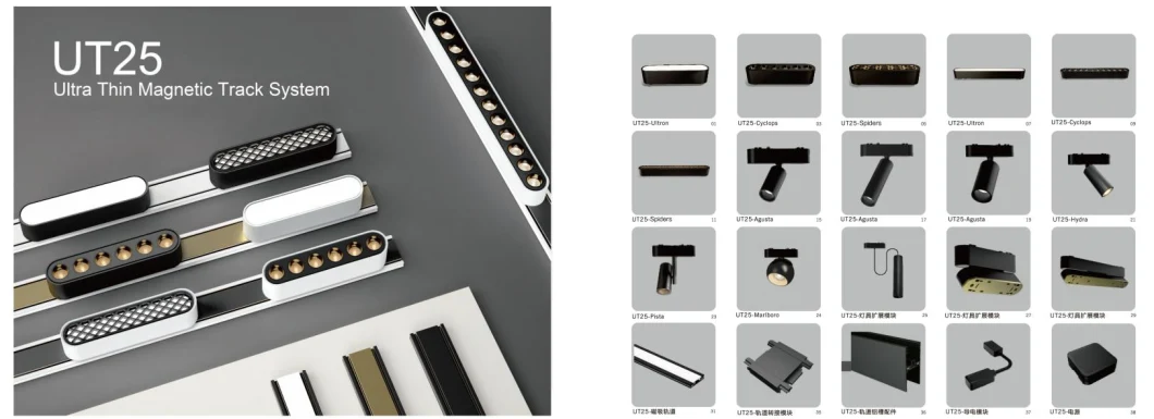 T-Type Connector LED Magnetic Track Lighting Rail Accessories