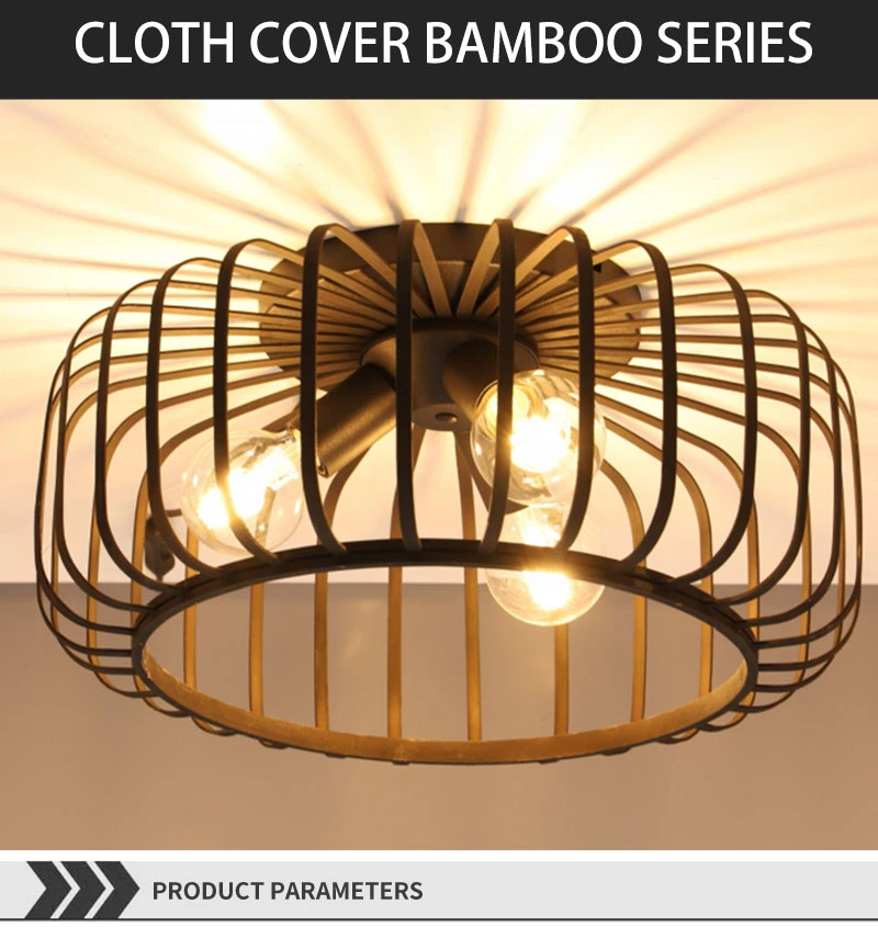 Rattan or Bamboo Lamp Shade Covers Rectangular&Cone Shape Cloth Lampshade E27 E14 Lighting Accessories